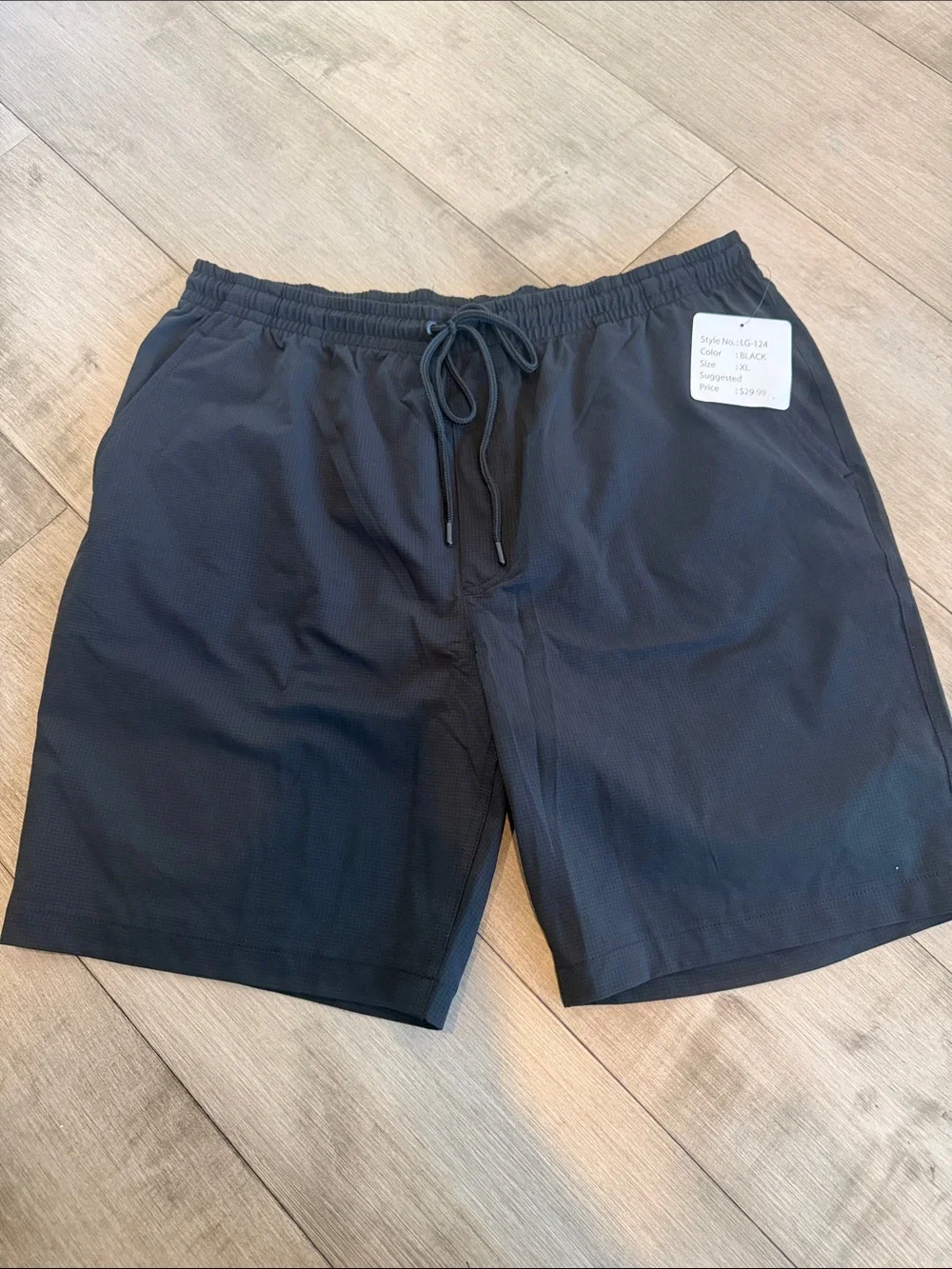 Men's Black Performance Drawstring Shorts